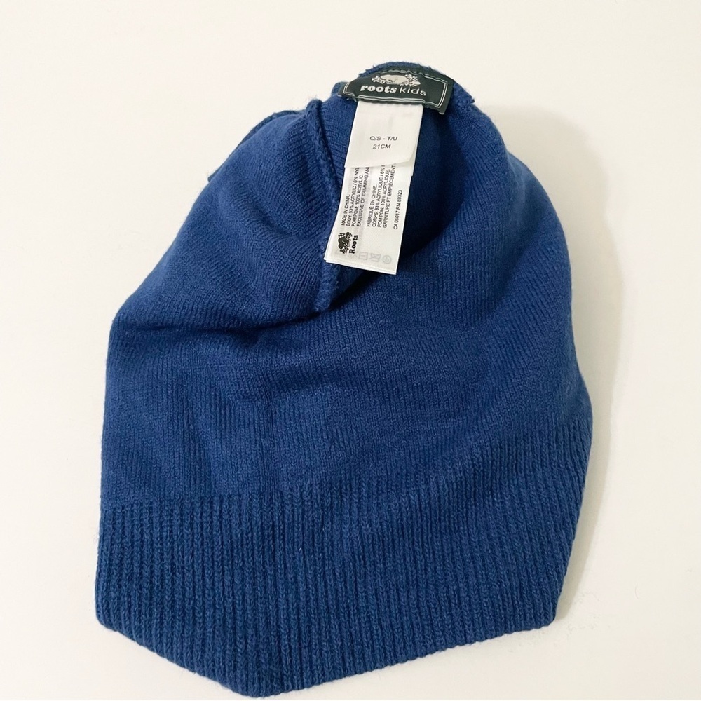 Roots Kids Hockey Toque Blue Pom Pom Hat - Picture 6 of 9